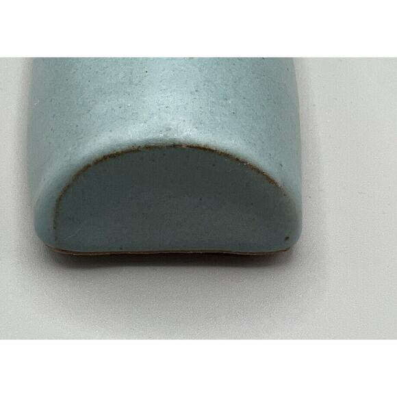 Wall Sconce Stoneware Signed Sea Green Border White Black Unknow Artist - Picture 5 of 5